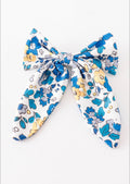 Blue Floral Bow
