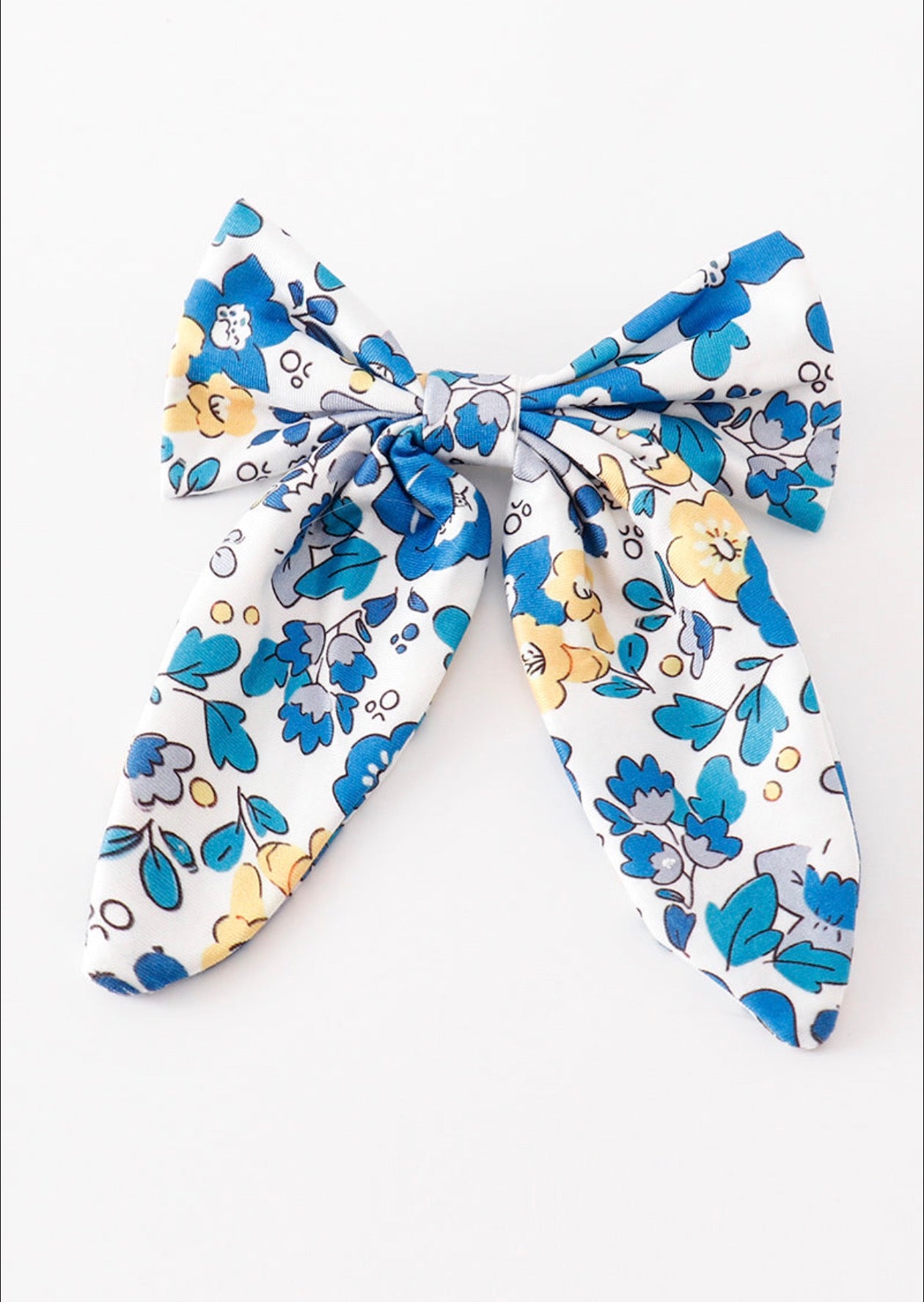 Blue Floral Bow