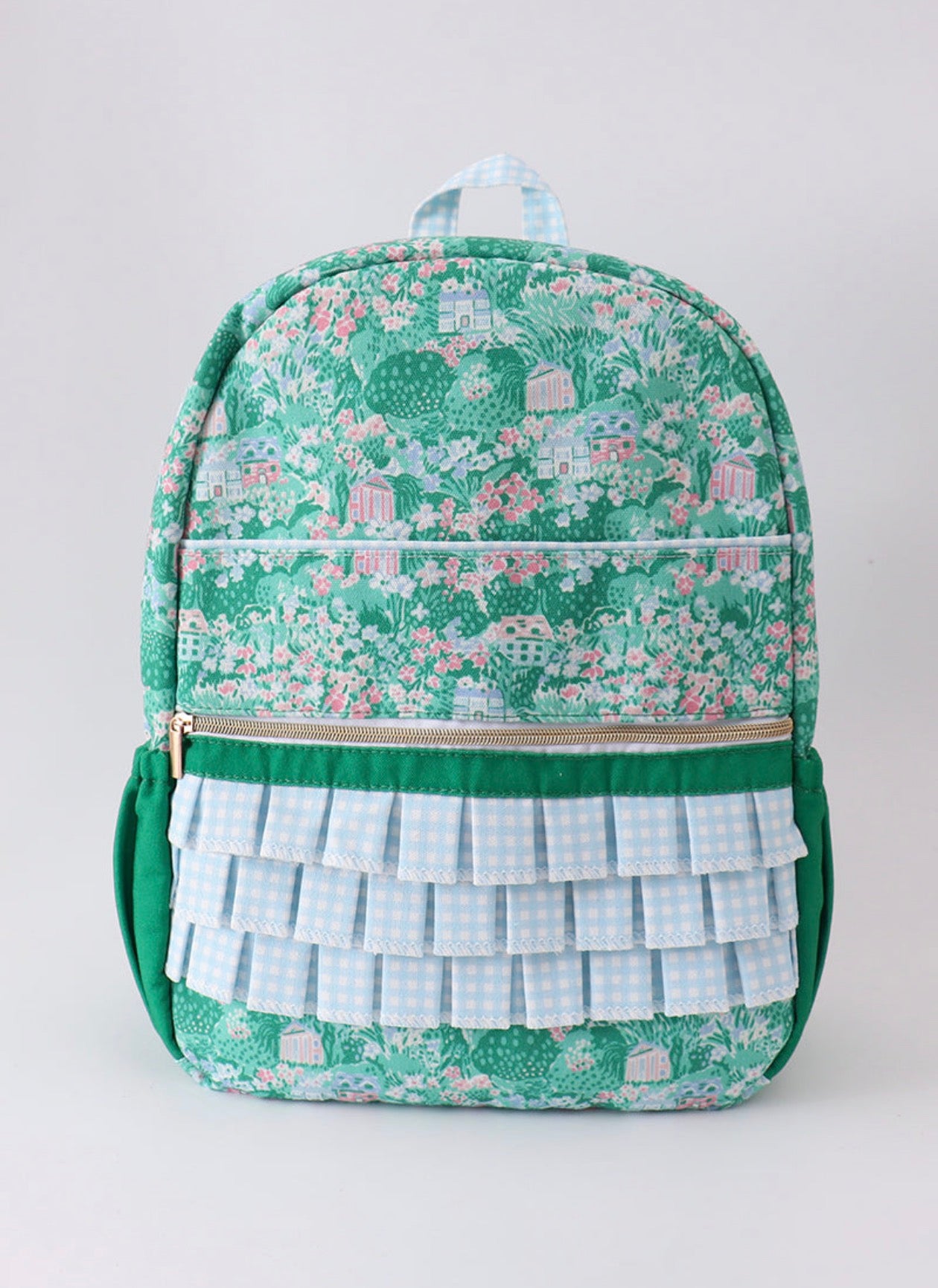Green Floral backpack