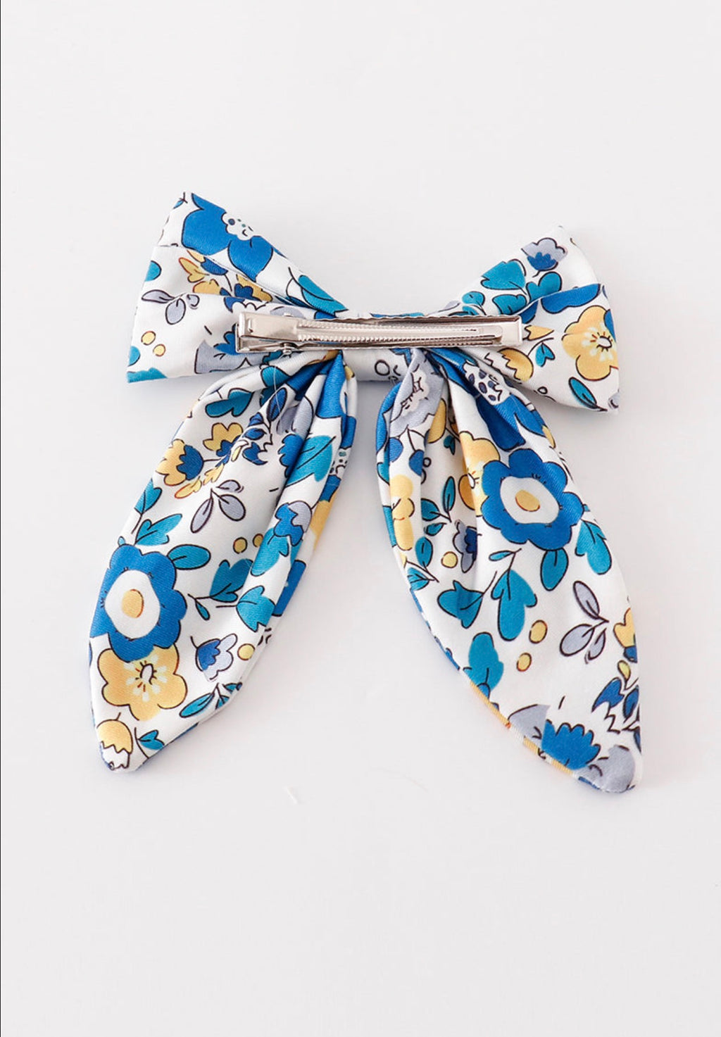 Blue Floral Bow