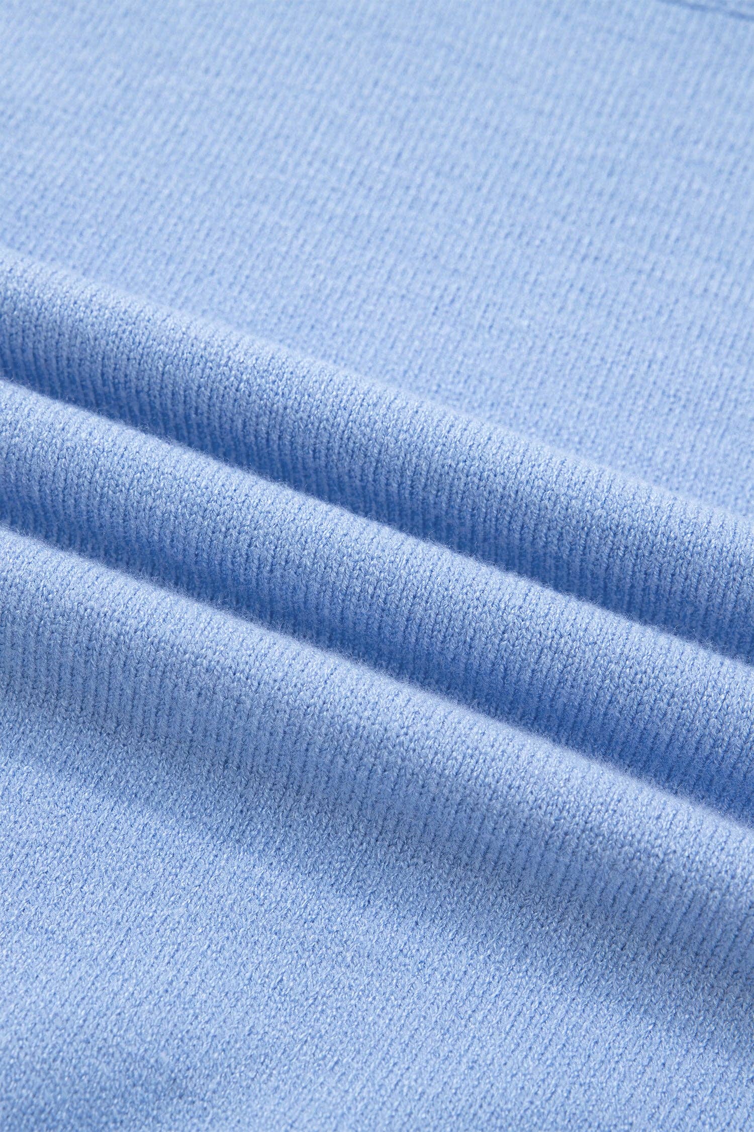 LALALOO Solid Ribbed Ruffle Short Sleeve Sweater